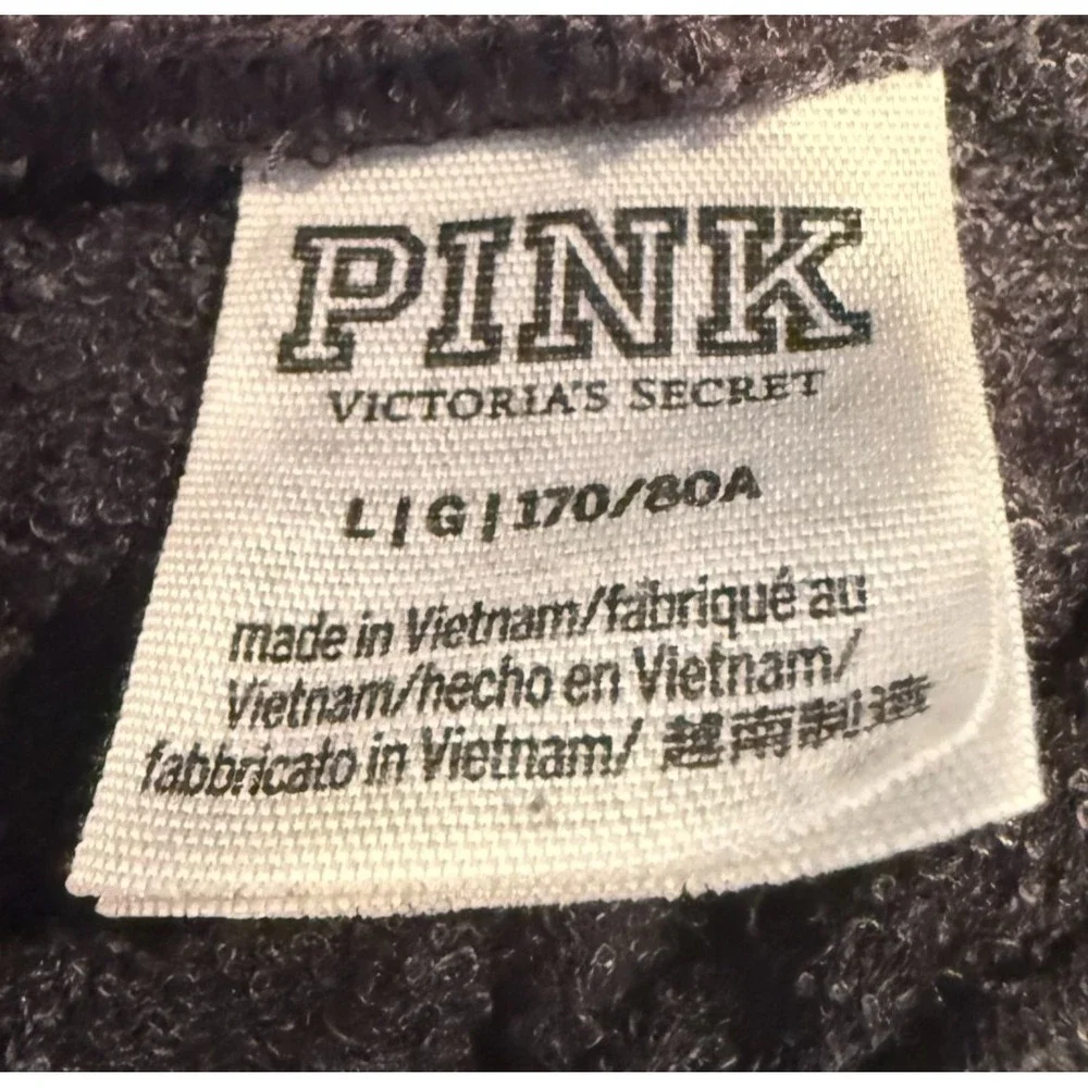 PINK Victoria's Secret Lounge Shorts Women's Large Black Bling Sequin Logo Y2K